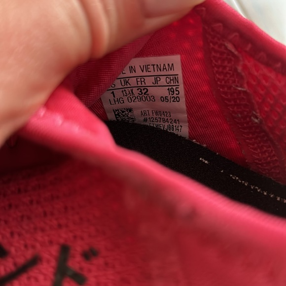 Girls adidas sneakers, US size 1 - Picture 2 of 3